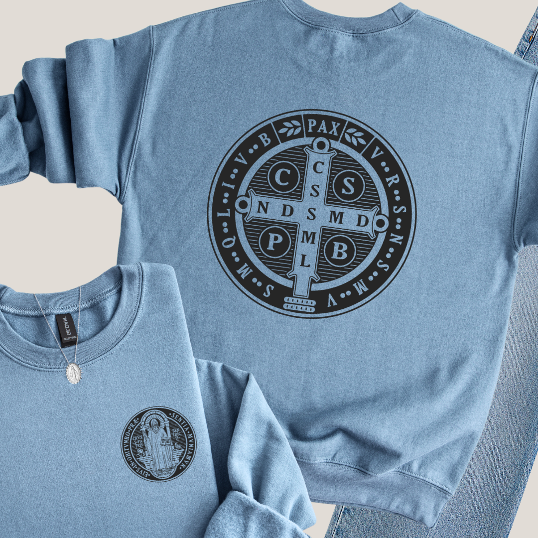 St Benedict Medal Back Print Sweatshirt