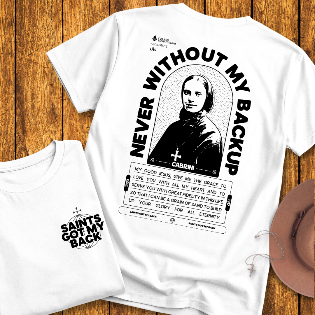 St Frances Cabrini Back Print T-Shirt