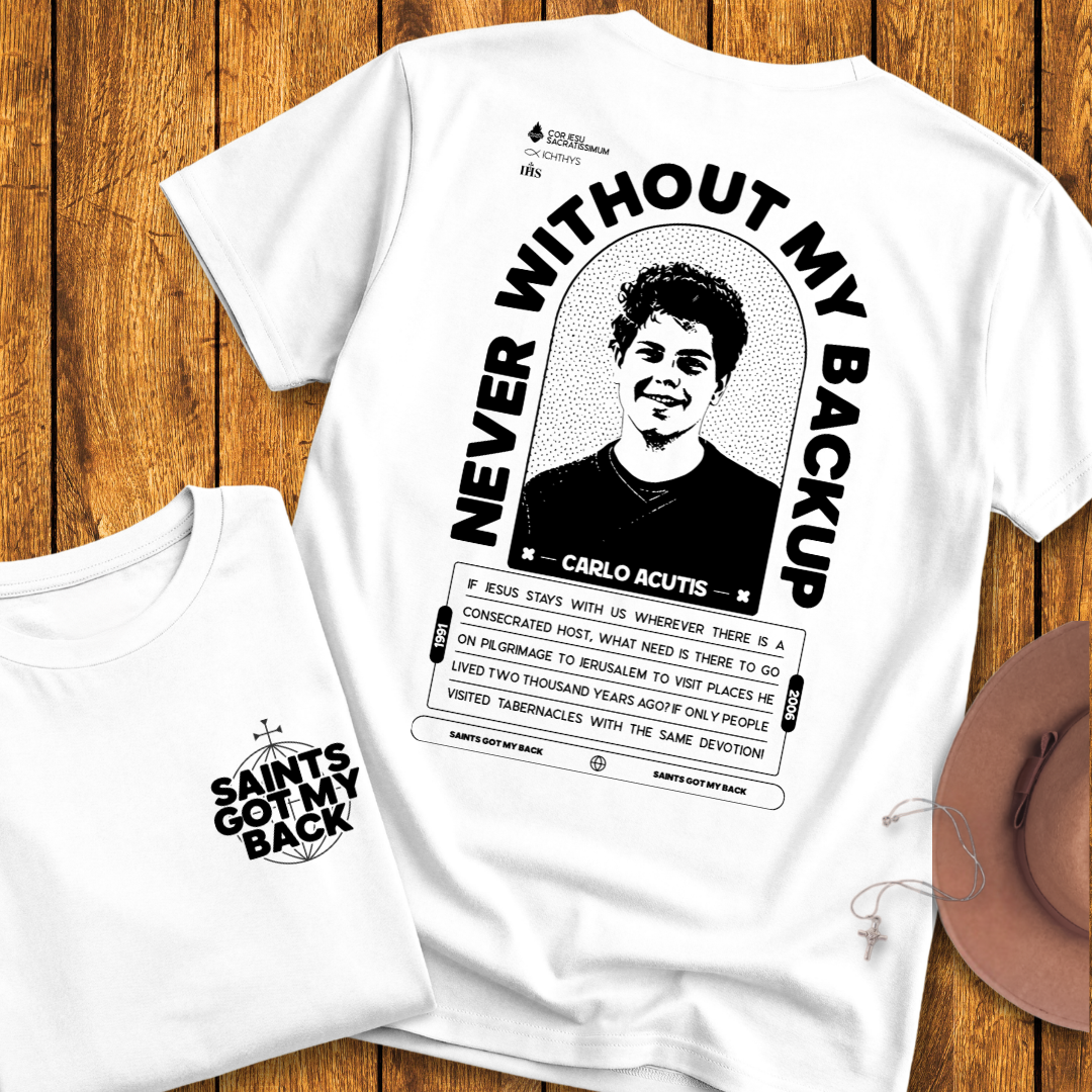 St Carlo Acutis Back Print T-Shirt