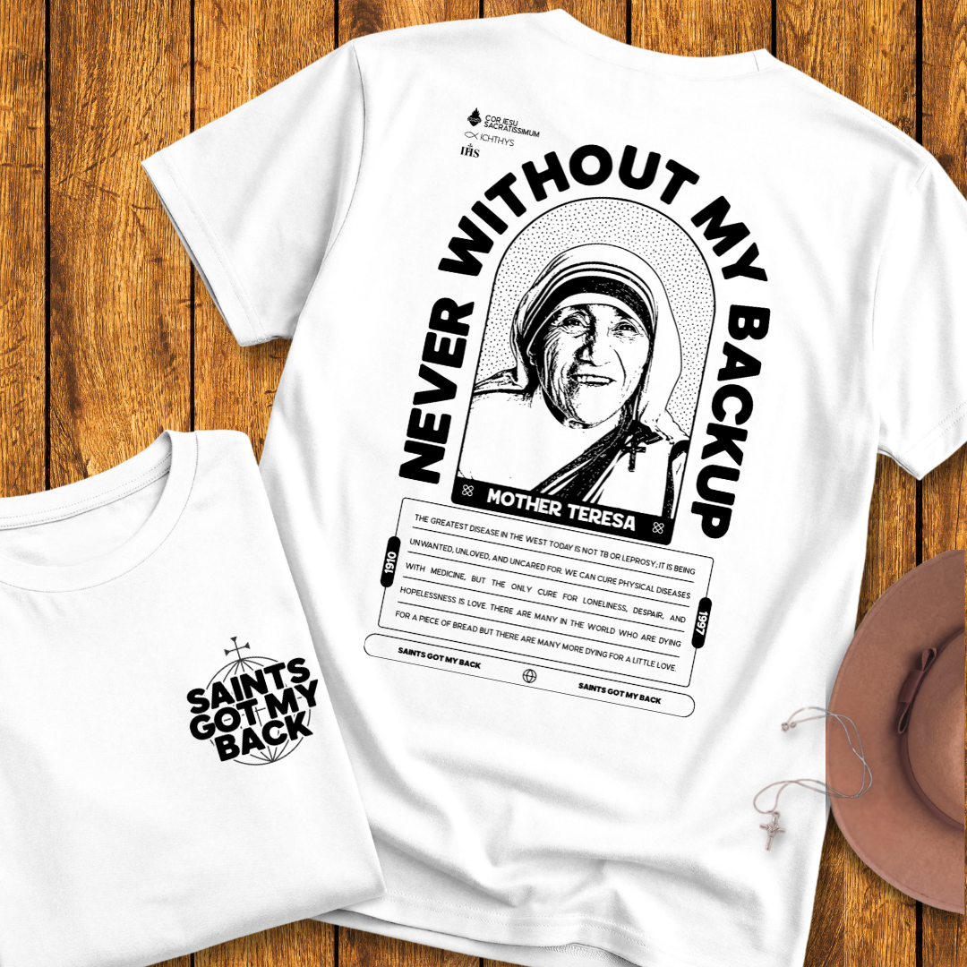 St Mother Theresa Back Print T-Shirt