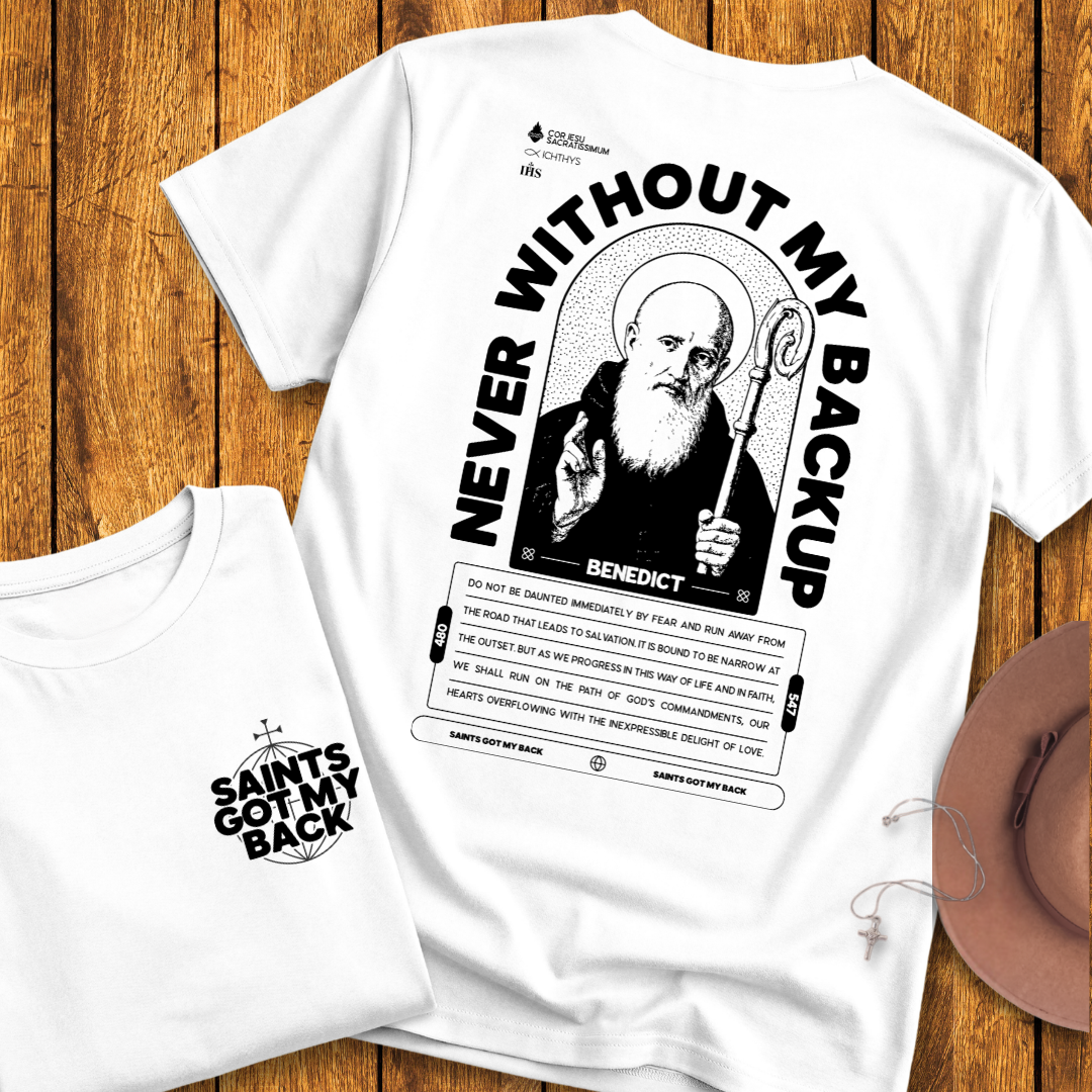 St Benedict Back Print T-Shirt
