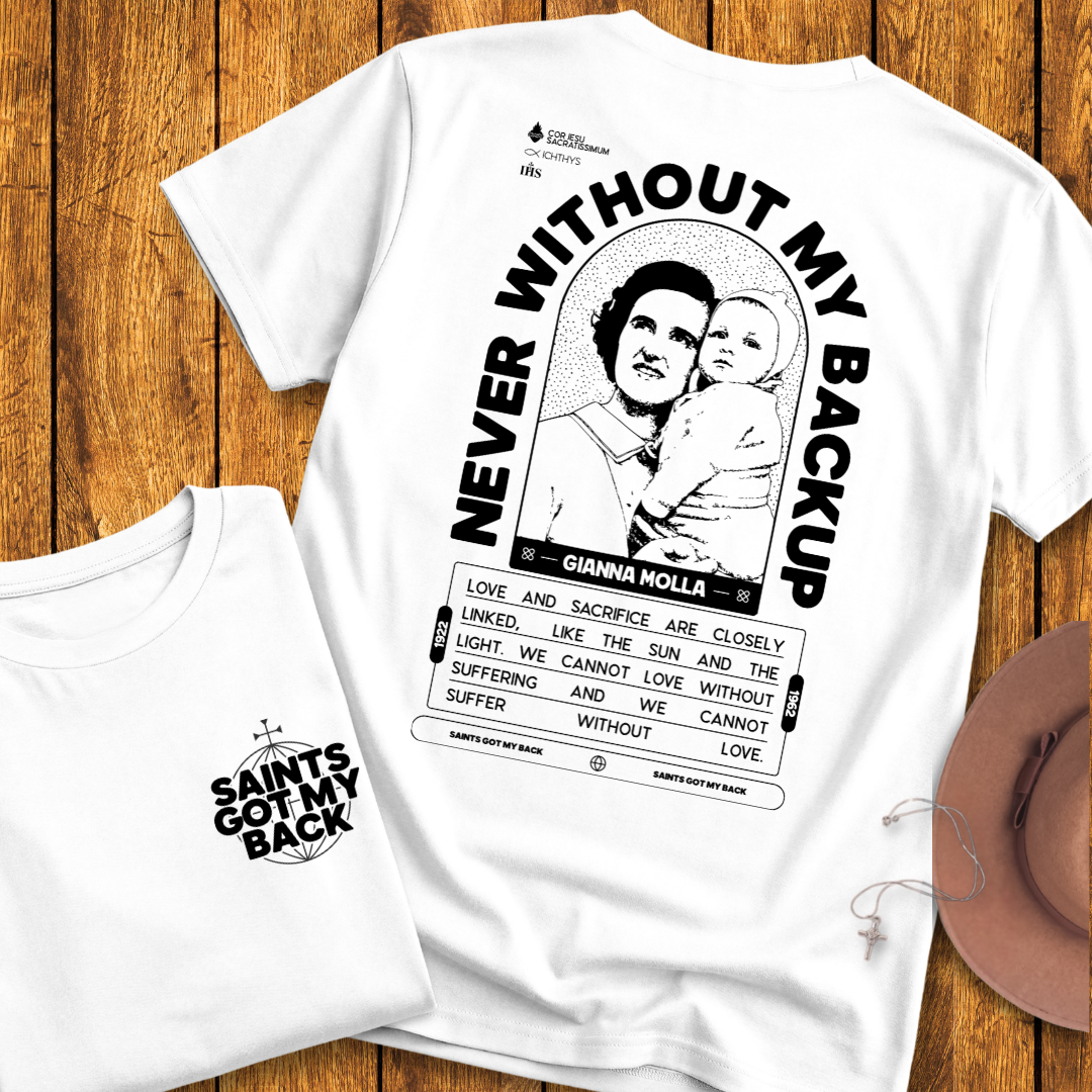 St Gianna Molla Back Print T-Shirt