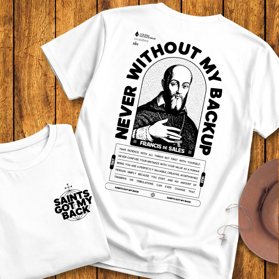 St Francis de Sales Back Print T-Shirt