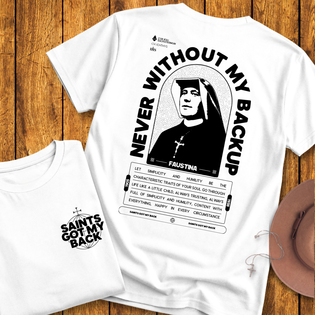 St Faustina Back Print T-Shirt