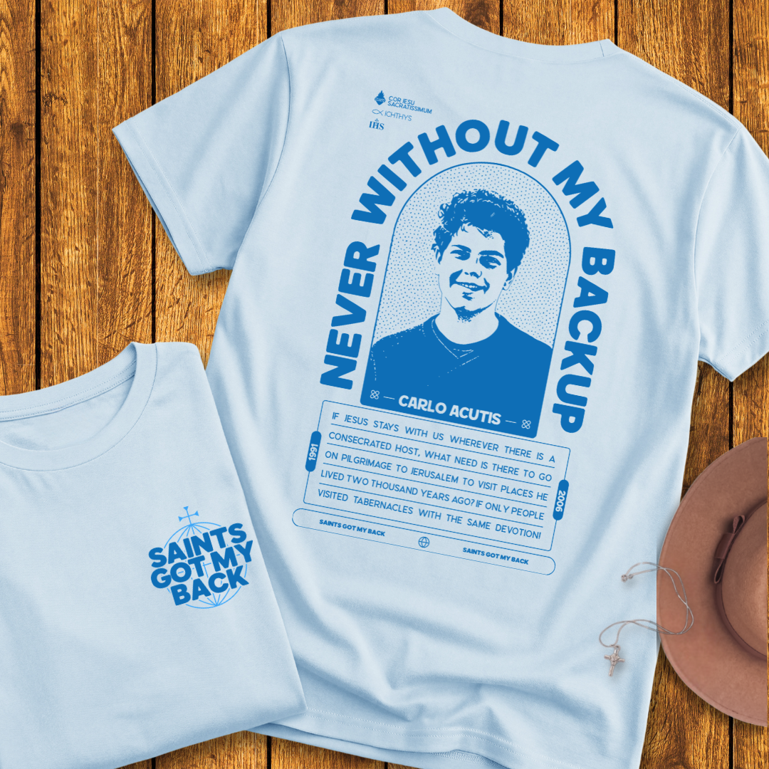 St Carlo Acutis Back Print T-Shirt