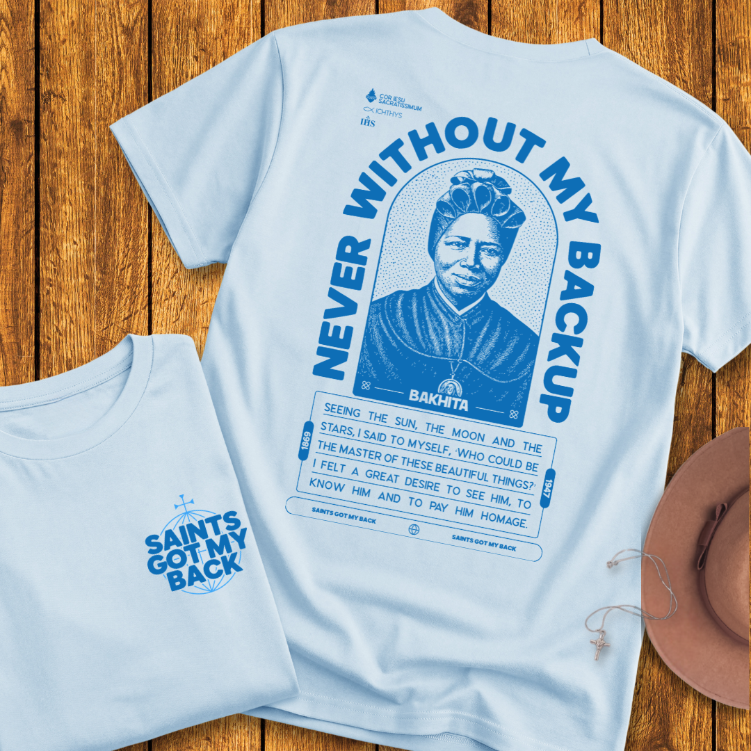 St Bakhita Back Print T-Shirt