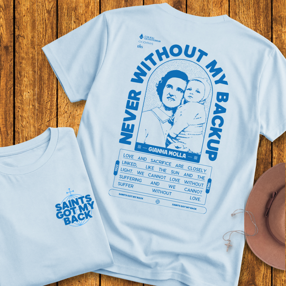 St Gianna Molla Back Print T-Shirt