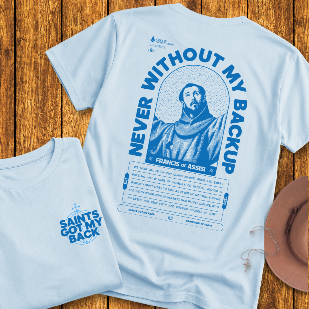 St Francis of Assisi Back Print T-Shirt