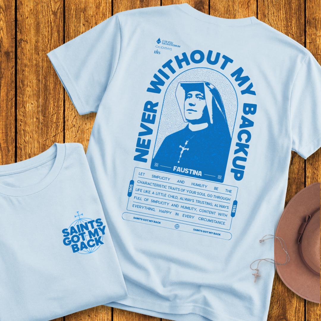 St Faustina Back Print T-Shirt