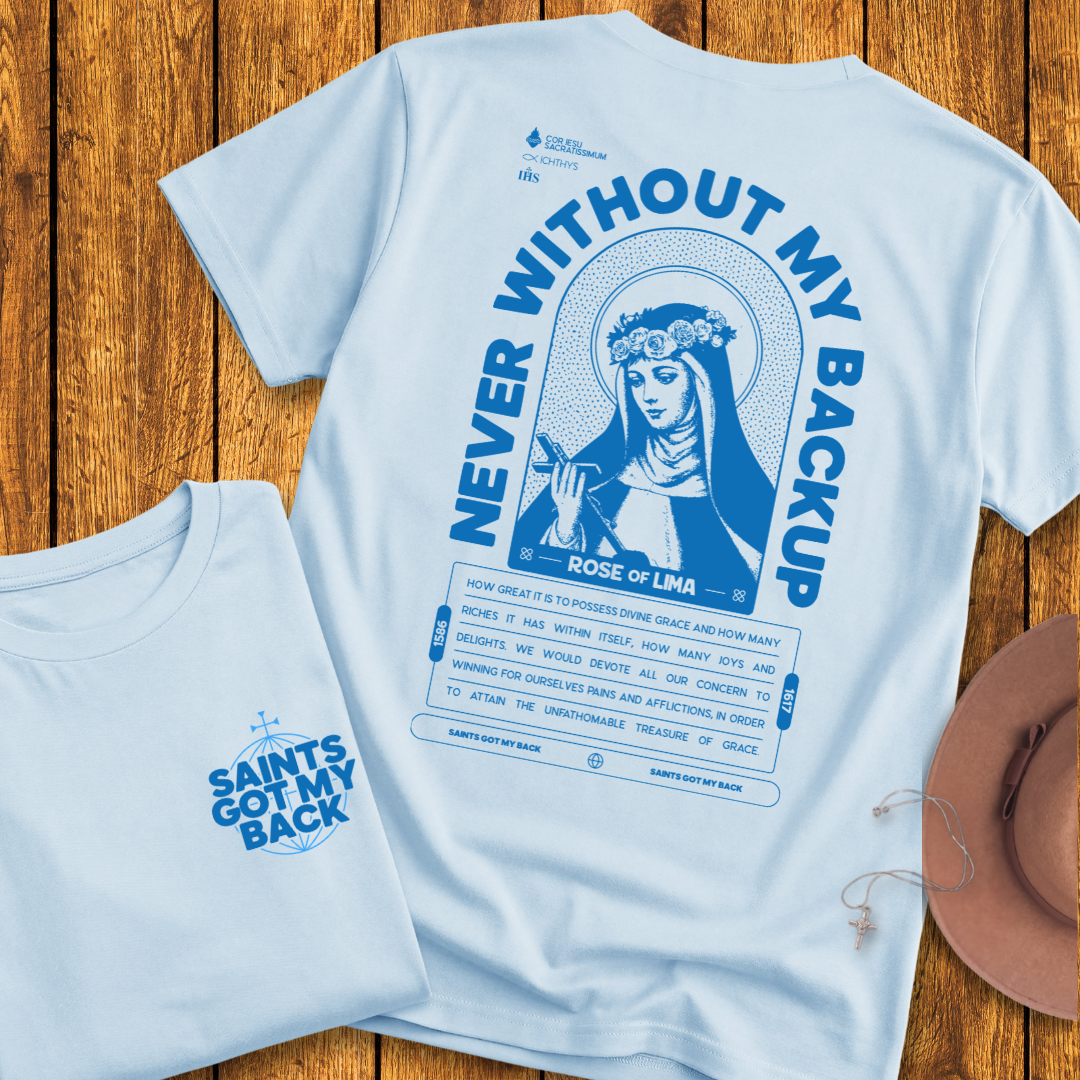 St Rose of Lima Back Print T-Shirt