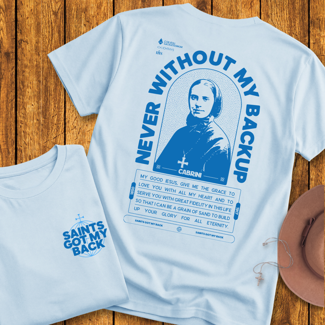 St Frances Cabrini Back Print T-Shirt
